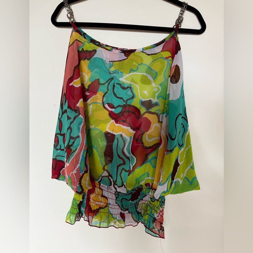 Colorful Abstract Print Blouse